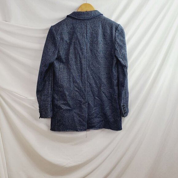 Banana Republic Indigo Wool Blend Textured Knit Boyfriend Blazer 4 - Picture 3 of 13